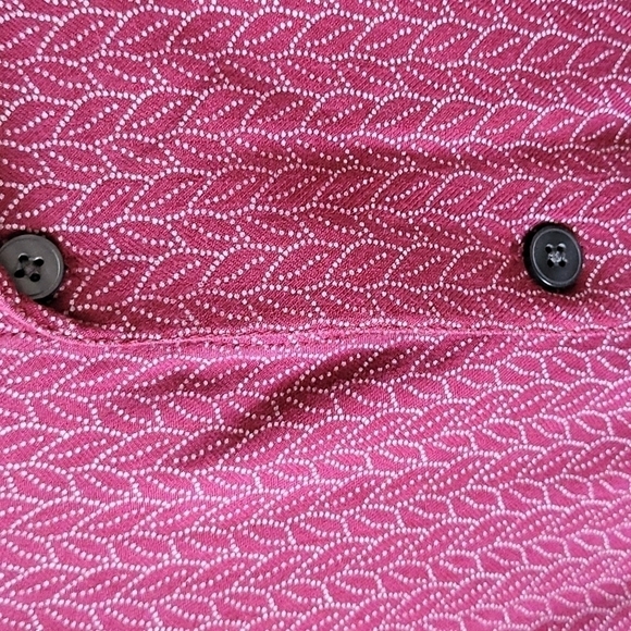 Toscano maroon with white print button down shirt - Picture 3 of 7